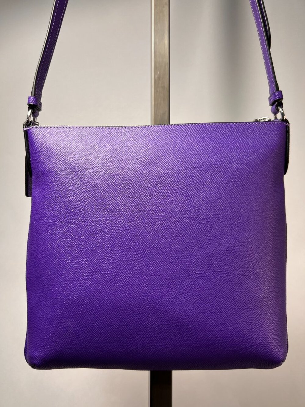 COACH Rowan File Crossbody Bag Leather Sport Purple Silver NWOT - Picture 6 of 11